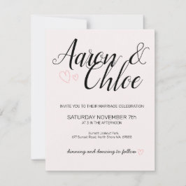 Elegant minimalistisk kalligrafi bröllopsinbjudan inbjudningar