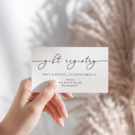 Elegant minimalistisk kalligrafi-gåve register tilläggskort