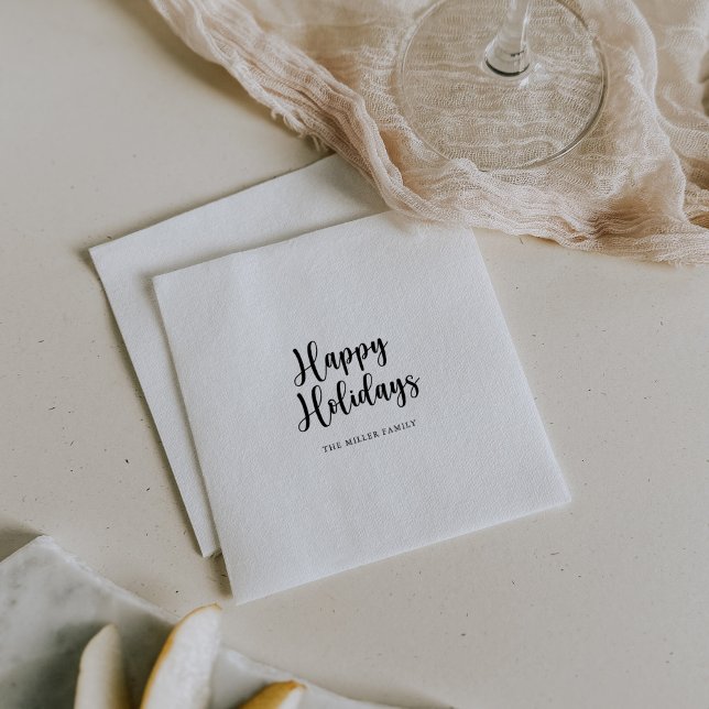 Elegant Minimalistisk kalligrafi Glad helg Pappersservett (Skapare uppladdad)