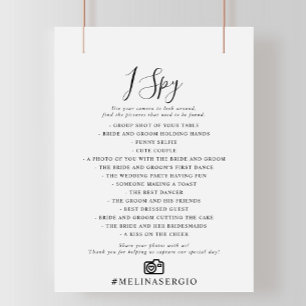Elegant Minimalistisk kalligrafi I Spy Bröllop-spe