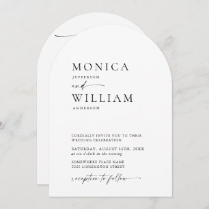 Elegant Minimalistisk kalligrafi QR-kod Bröllop Inbjudningar