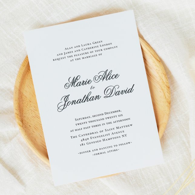 Elegant Minimalistisk kalligrafi-skript Bröllop Inbjudningar (Elegant Minimalist Calligraphy Script Wedding Invitation)