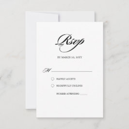 Elegant Minimalistisk kalligrafi vit Bröllop OSA