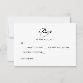 Elegant Minimalistisk kalligrafi Vita Bröllop OSA Kort