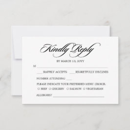 Elegant Minimalistisk kalligrafi Vita Bröllop OSA Kort