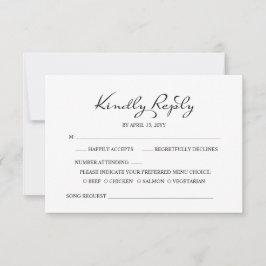 Elegant Minimalistisk kalligrafi Vita Bröllop OSA Kort