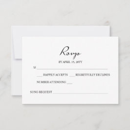 Elegant Minimalistisk kalligrafi Vita Bröllop OSA Kort