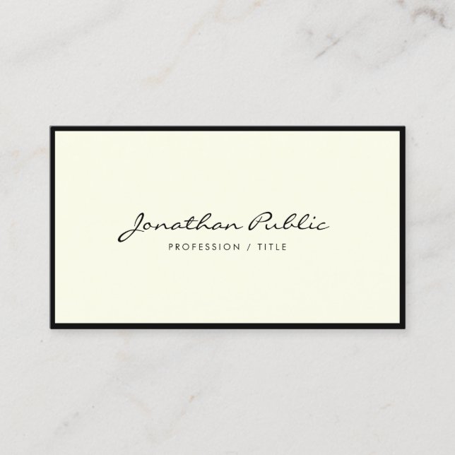 Elegant minimalistisk kalligrafiskrit Luxury Visitkort (Framsida)