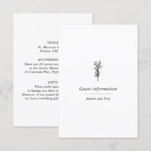 Elegant Minimalistisk Klassisk Oliv Botanicals Tilläggskort