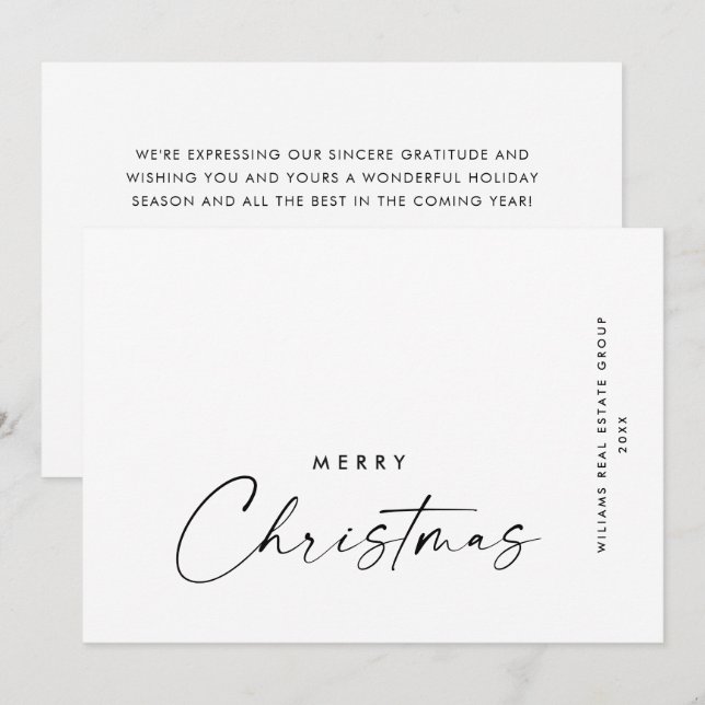 Elegant Minimalistisk korporativ jul Hälsning Ho Julkort (Fram/baksida)