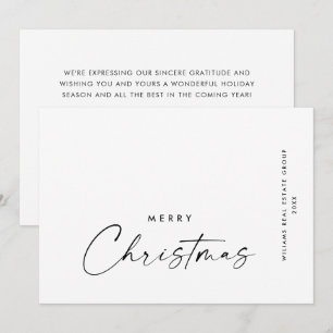 Elegant Minimalistisk korporativ jul Hälsning Ho Julkort