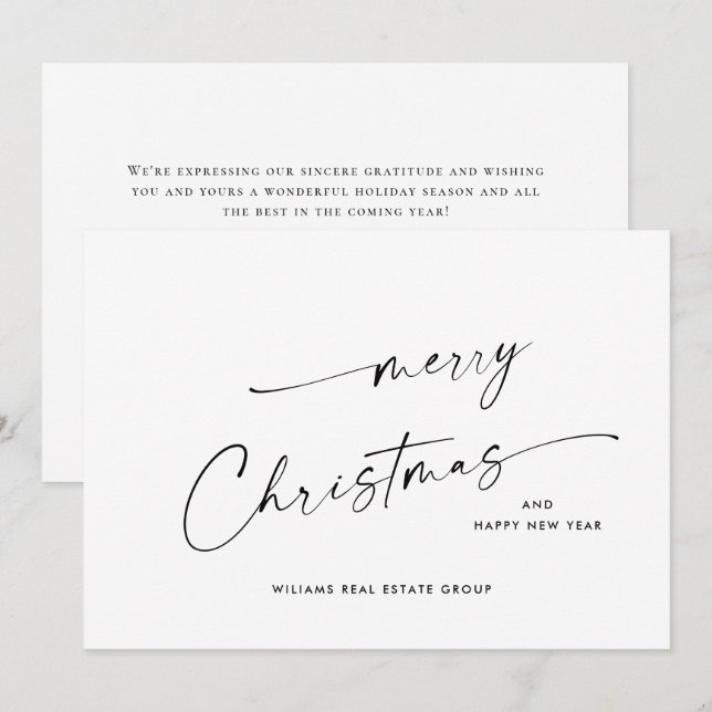 Elegant Minimalistisk korporativ jul Hälsning Ho Julkort (Fram/baksida)