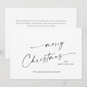 Elegant Minimalistisk korporativ jul Hälsning Ho Julkort
