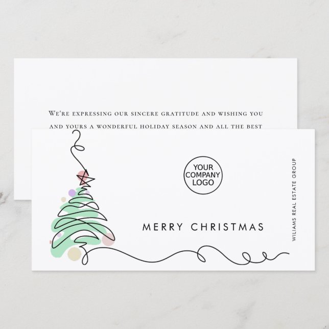 Elegant Minimalistisk korporativ jul Hälsning Julkort (Fram/baksida)