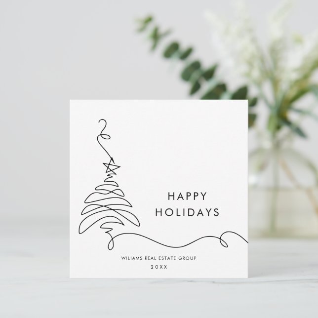 Elegant Minimalistisk korporativ jul Hälsning Julkort (Stående Fram)