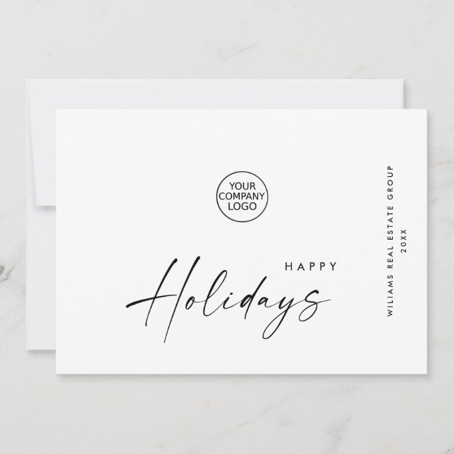 Elegant Minimalistisk korporativ jul Hälsning Julkort (Framsida)