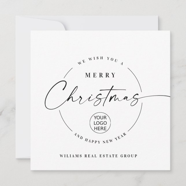 Elegant Minimalistisk korporativ jul Hälsning Julkort (Framsida)