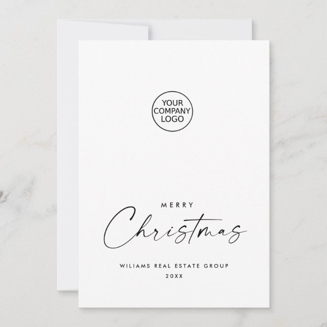 Elegant Minimalistisk korporativ jul Hälsning Julkort (Framsida)