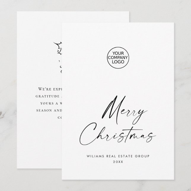 Elegant Minimalistisk korporativ jul Hälsning Julkort (Fram/baksida)
