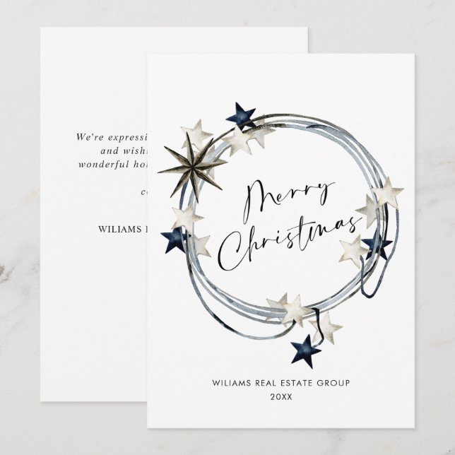 Elegant Minimalistisk korporativ jul Hälsning Julkort (Fram/baksida)