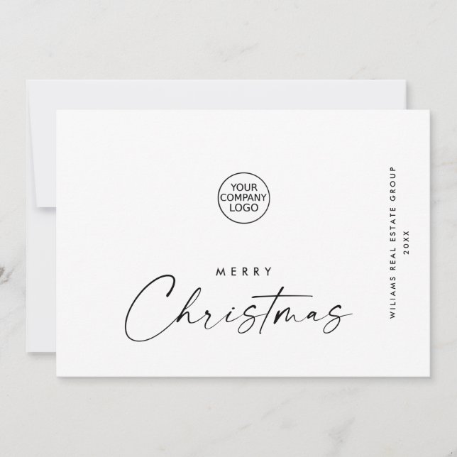Elegant Minimalistisk korporativ jul Hälsning Julkort (Framsida)