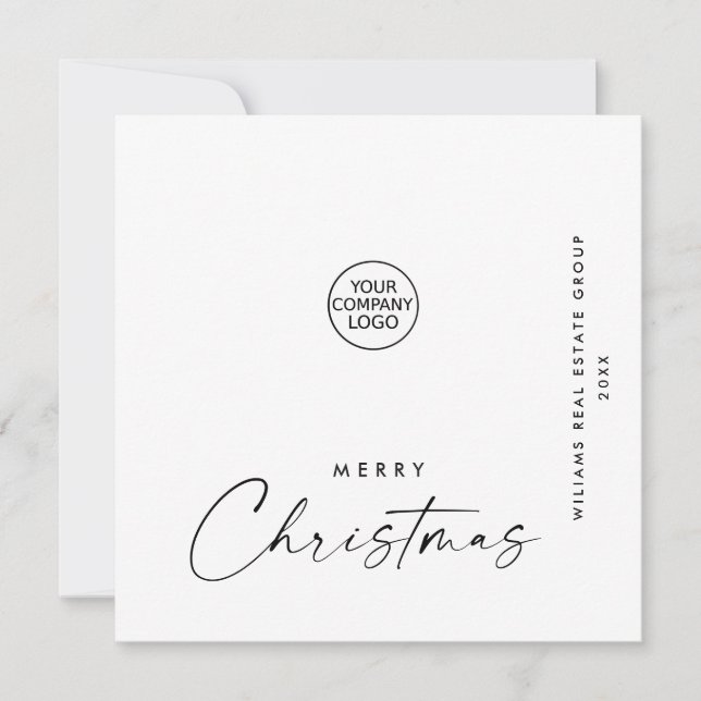 Elegant Minimalistisk korporativ jul Hälsning Julkort (Framsida)
