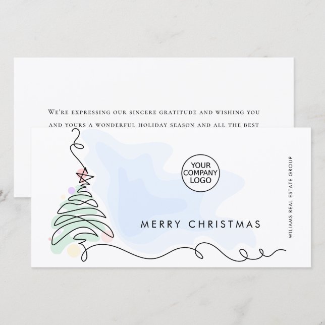 Elegant Minimalistisk korporativ jul Hälsning Julkort (Fram/baksida)