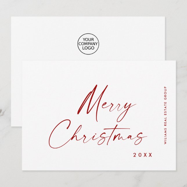 Elegant Minimalistisk korporativ jul Hälsning Julkort (Fram/baksida)