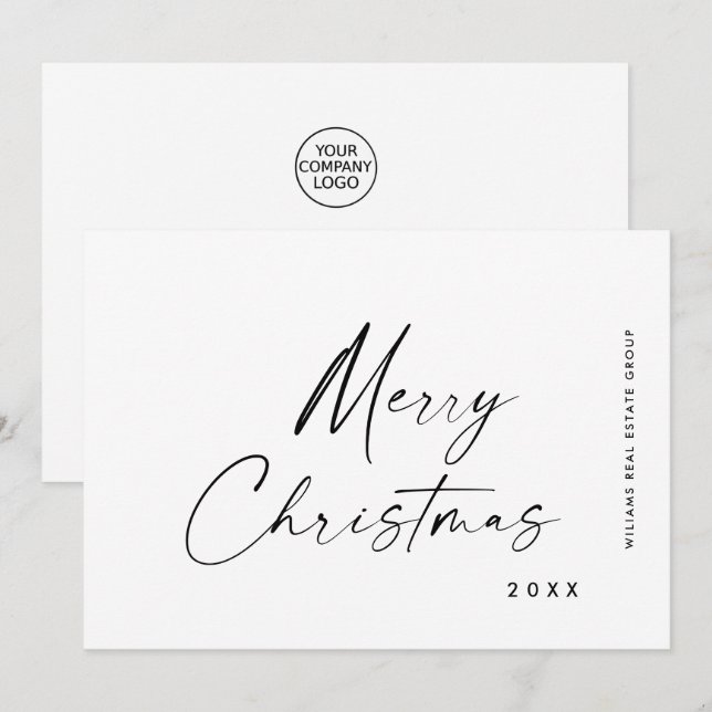 Elegant Minimalistisk korporativ jul Hälsning Julkort (Fram/baksida)