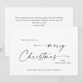 Elegant Minimalistisk korporativ jul Hälsning Julkort