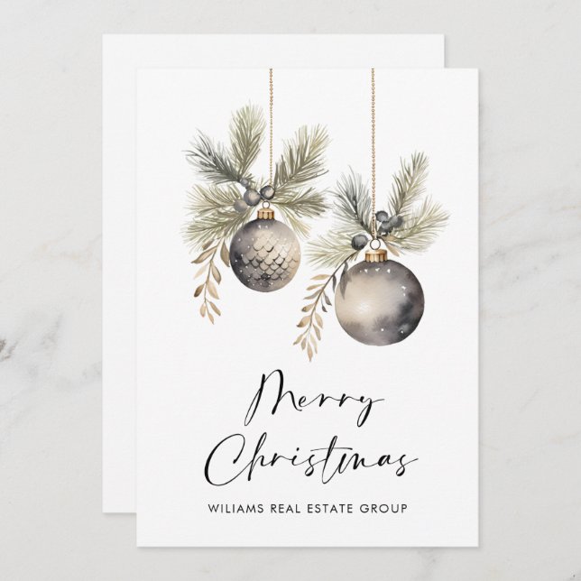 Elegant Minimalistisk korporativ jul Hälsning Julkort (Fram/baksida)