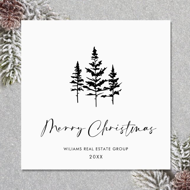 Elegant Minimalistisk korporativ jul Hälsning Julkort (Zazzle Elegant Minimalist Corporate Christmas Greeting Holiday )