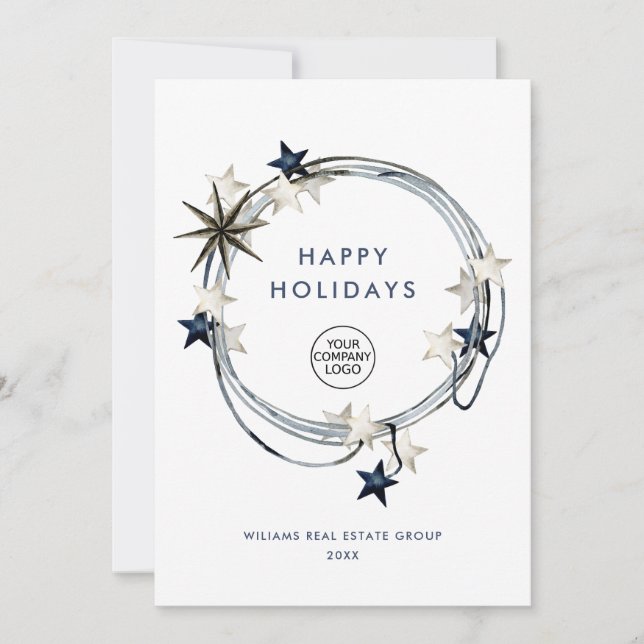 Elegant Minimalistisk korporativ jul Hälsning Julkort (Framsida)