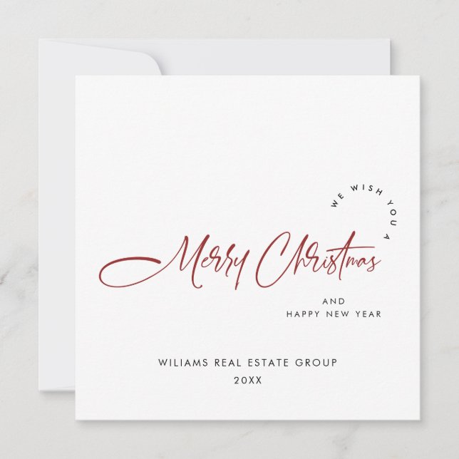 Elegant Minimalistisk korporativ jul Hälsning Julkort (Framsida)