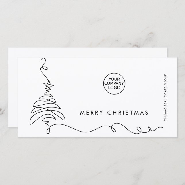 Elegant Minimalistisk korporativ jul Hälsning Julkort (Fram/baksida)