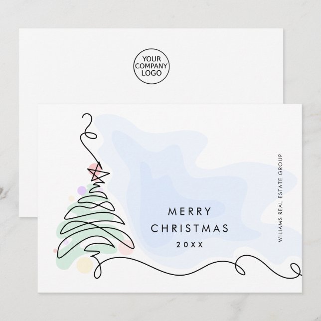 Elegant Minimalistisk korporativ jul Hälsning Julkort (Fram/baksida)
