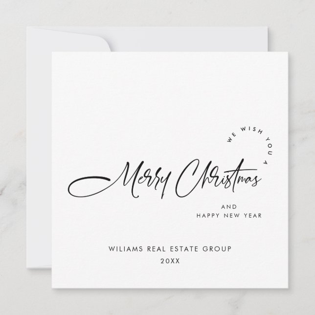 Elegant Minimalistisk korporativ jul Hälsning Julkort (Framsida)