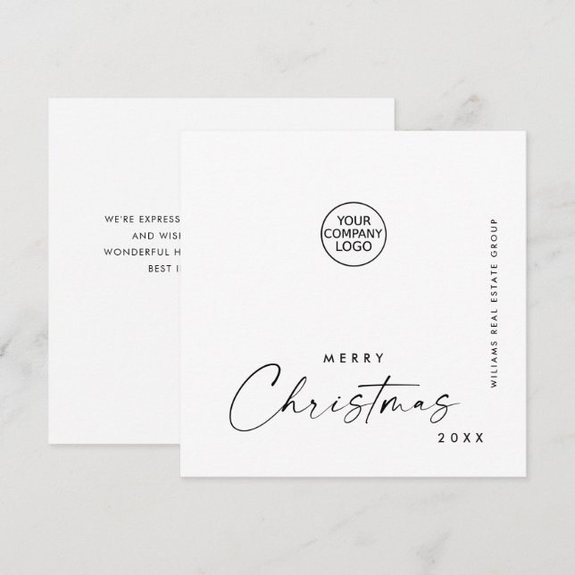 Elegant Minimalistisk korporativ jul Hälsning Julkort (Fram/baksida)