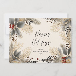 Elegant Minimalistisk korpral Bohemian-jul Julkort
