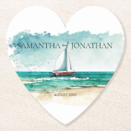 Elegant minimalistisk kryssning för vattenfärgsbåt underlägg papper