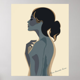 Elegant Minimalistisk kvinnlig konst - Modern Boho Poster