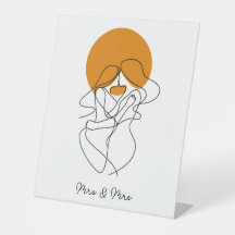 Elegant minimalistisk lesbisk linjekonst