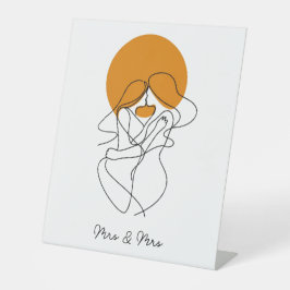 Elegant minimalistisk lesbisk linjekonst