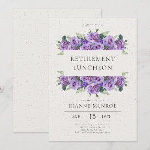 Elegant Minimalistisk Lilac Blommigt Pension Inbjudningar