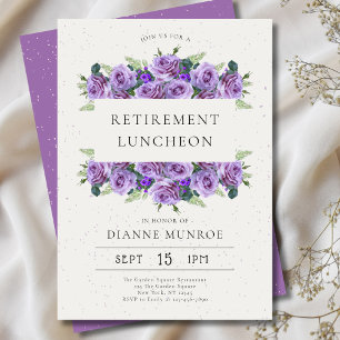 Elegant Minimalistisk Lilac Blommigt Pension Inbjudningar