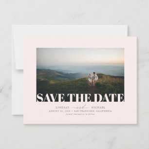 Elegant Minimalistisk Ljus rosa Spara datumfoto Datumet