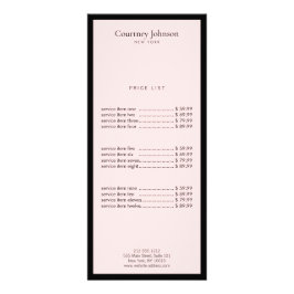 Elegant Minimalistisk lyx Boutique Black/Rosa Reklamkort