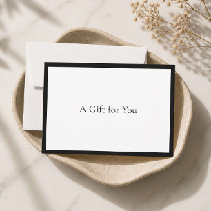 Elegant minimalistisk lyx boutique vit presentkort