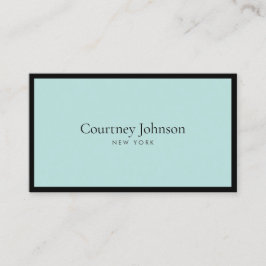 Elegant minimalistisk lyxbutik svart/mint visitkort