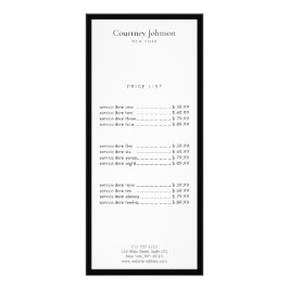 Elegant minimalistisk lyxbutik svart/vit reklamkort